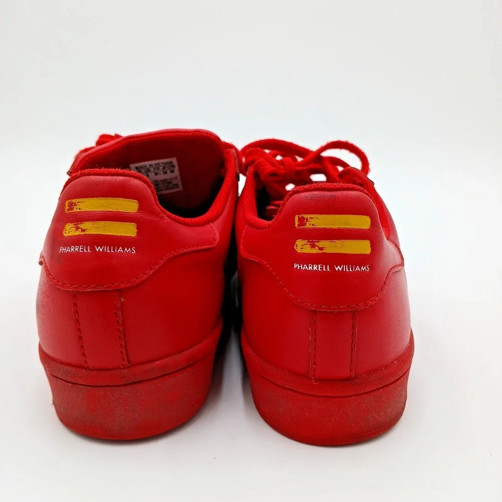 Adidas‎ Superstar Pharrell Williams Shoes Mens Size 6.5 Red Supercolor Leather
